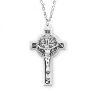 St Benedict Jubilee Sterling Silver Medal Crucifix, HMH Religious