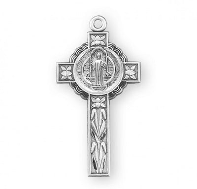 Double Sided St Benedict Jubilee Sterling Silver Medal Crucifix (view 2), HMH Religious