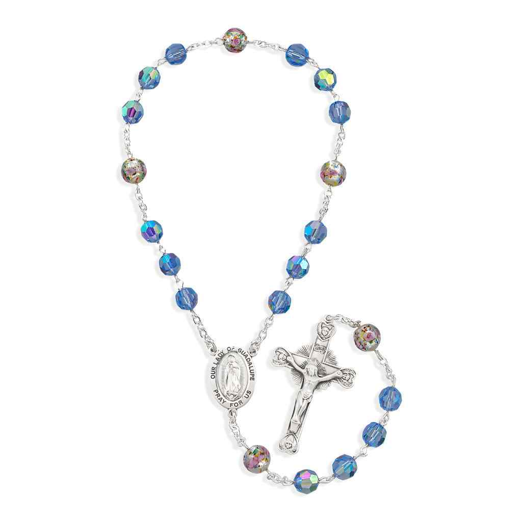 Sterling Silver Our Lady of Guadalupe Chaplet. Comes with Gift Box and made in the USA, HMH Religious