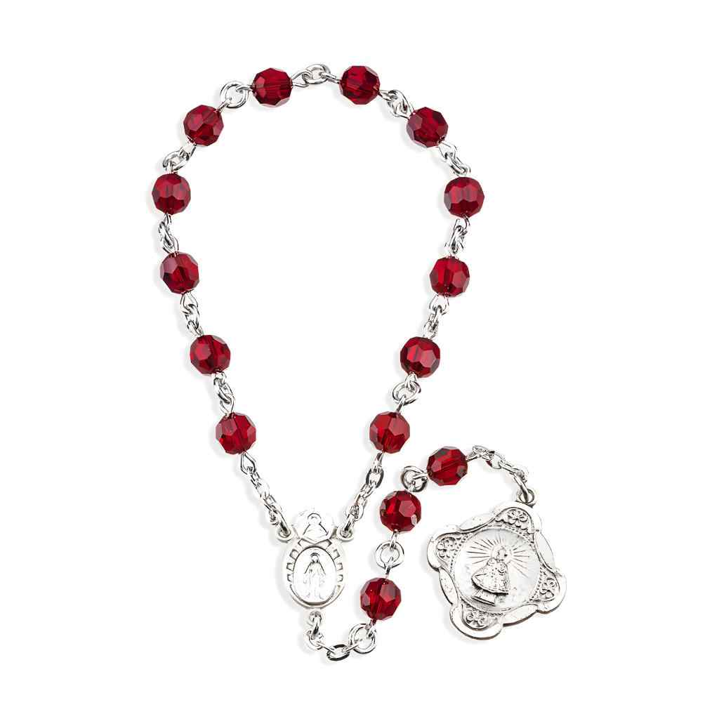 Ruby Crystal Infant Jesus of Prague Chaplet, HMH Religious