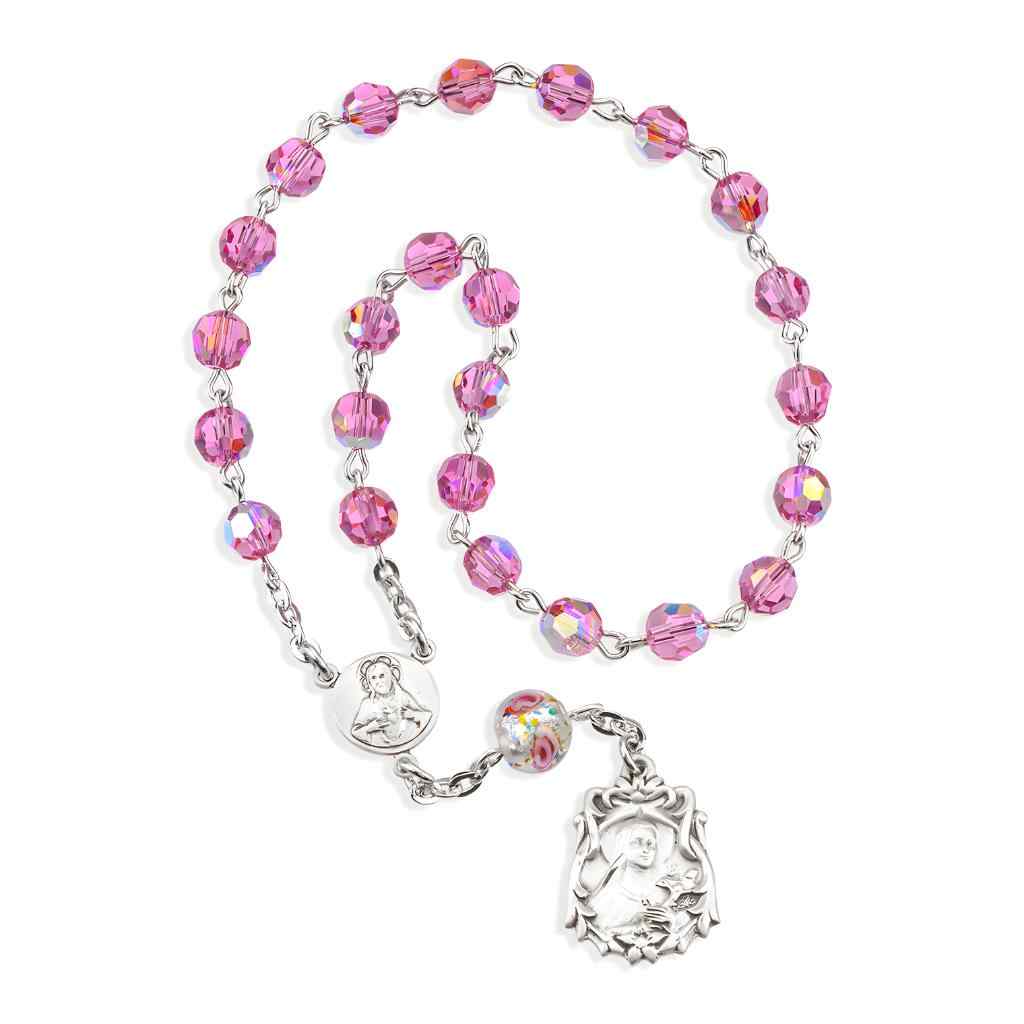 Sterling Silver Catholic St Therese Prayer Chaplet. Comes with Gift Box and made in the USA, HMH Religious