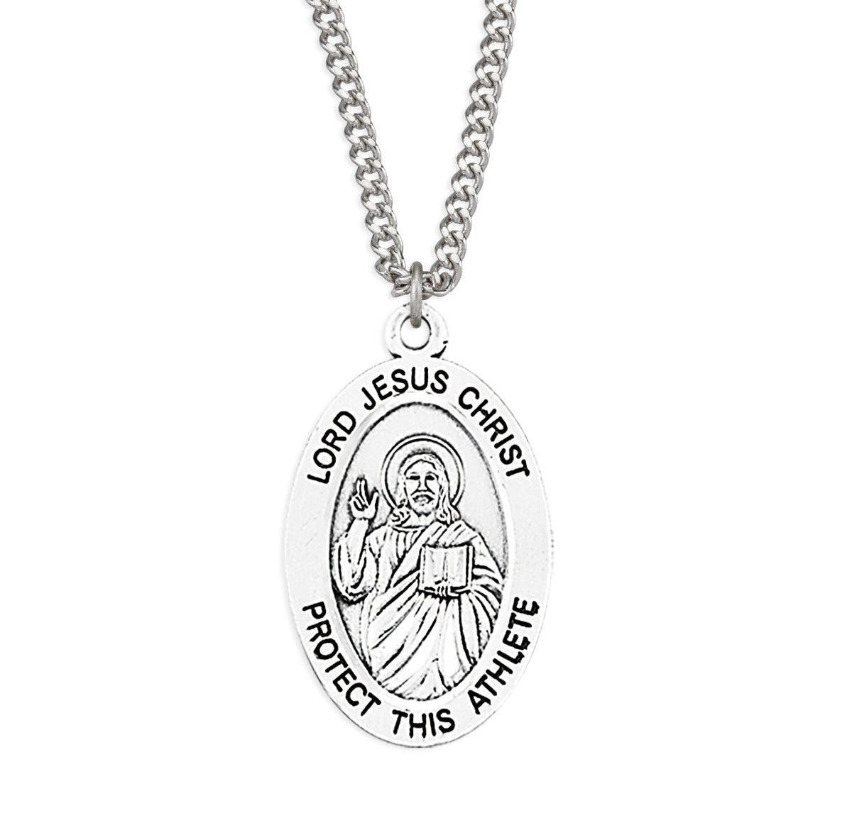 HMH Religious Lord Jesus Christ Protect this Athlete Sterling Silver Medal