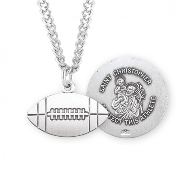 St Christopher Sterling Silver Football Athlete Medal