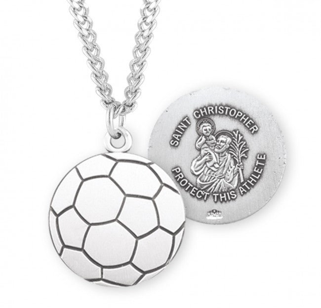 HMH Religious St Christopher Sterling Silver Soccer Athlete Medal