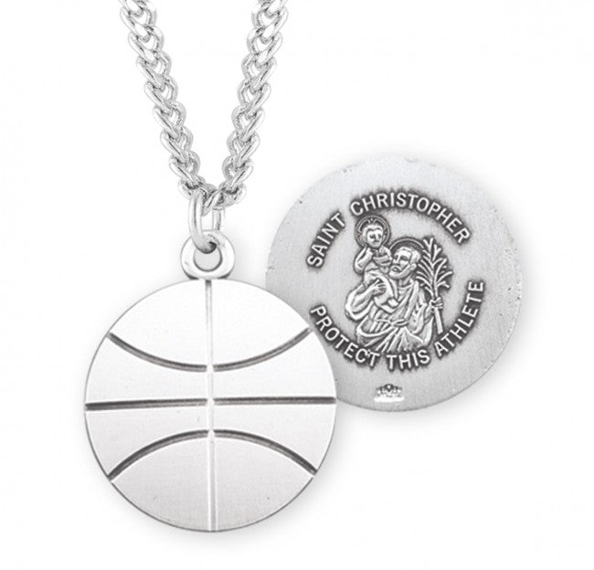 HMH Religious St Christopher Sterling Silver Basketball Athlete Medal