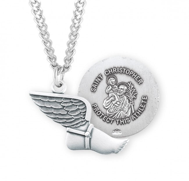 HMH Religious St Christopher Sterling Silver Track Athlete Medal