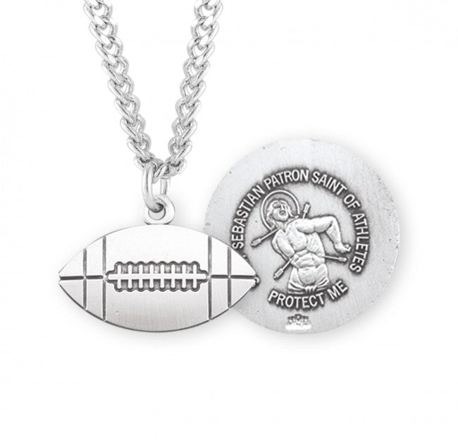 St Sebastian Sterling Silver Football Athlete Medal