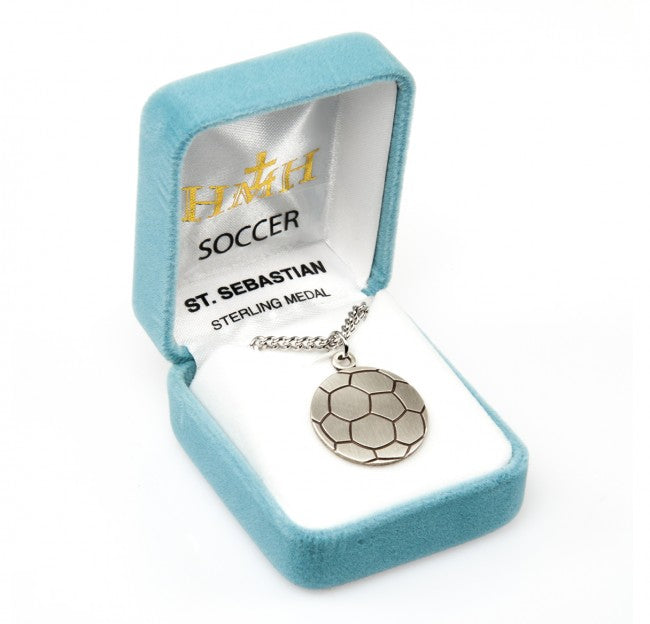 HMH Religious St Sebastian Sterling Silver Soccer Athlete Medal