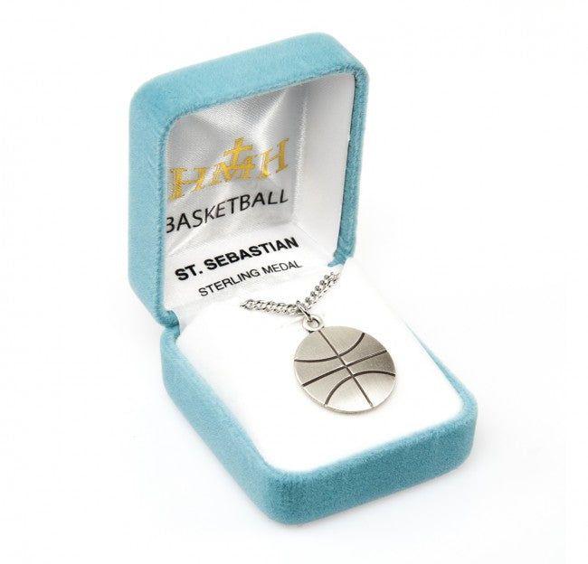 HMH Religious St Sebastian Sterling Silver Basketball Athlete Medal