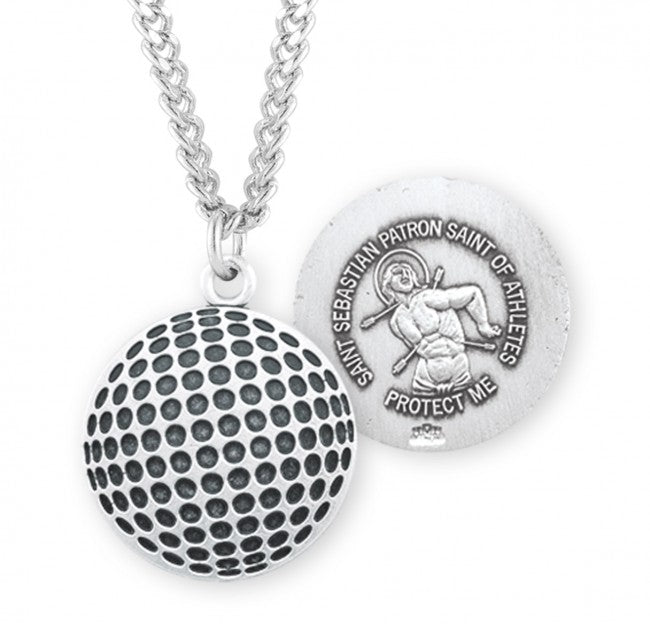 HMH Religious St Sebastian Sterling Silver Golf Ball Athlete Medal