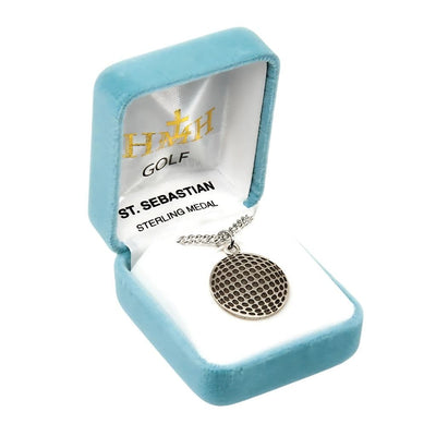 St. Sebastian Sterling Silver Golf Ball Athlete Medal in Gift Box, HMH Religious