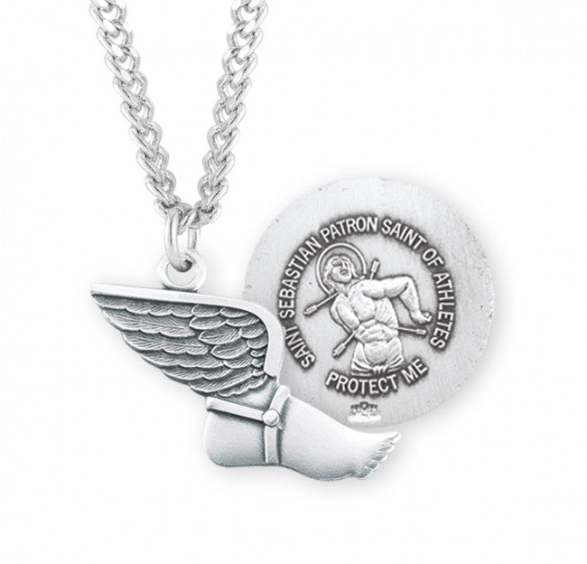 HMH Religious St Sebastian Sterling Silver Track Athlete Medal