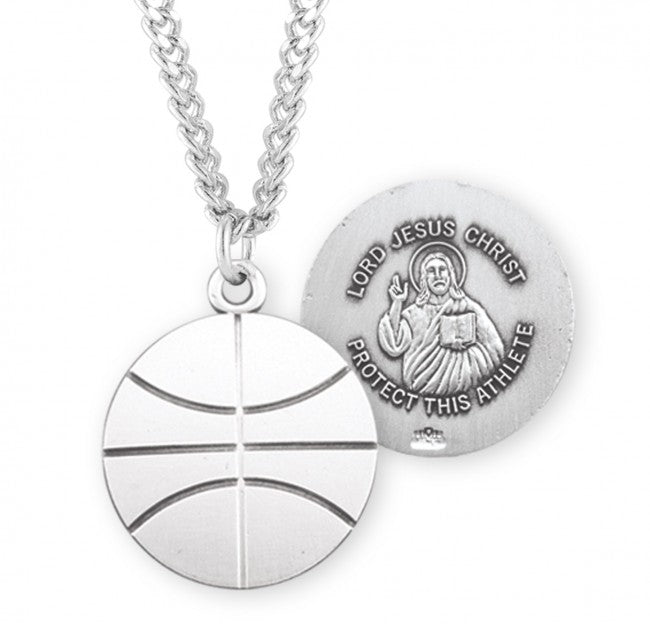 HMH Religious Lord Jesus Christ Sterling Silver Basketball Athlete Medal