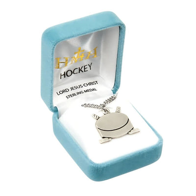 Lord Jesus Christ Sterling Silver Hockey Athlete Medal in Gift Box, HMH Religious