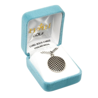 Lord Jesus Christ Sterling Silver Golf Athlete Medal in Gift Box, HMH Religious