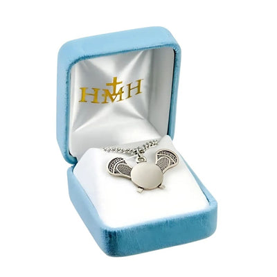 Lord Jesus Christ Sterling Silver Lacrosse Athlete Medal in Gift Box, HMH Religious