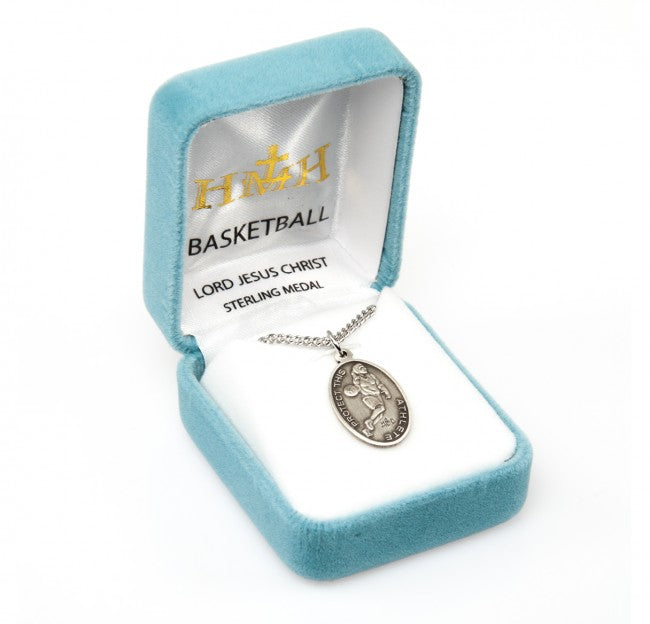 HMH Religious Lord Jesus Christ Sterling Silver Female Basketball Medal