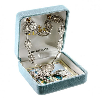 One Decade Miraculous Medal Sterling Silver Pocket Rosary (view 2), HMH Religious