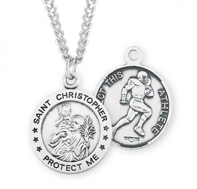 HMH Religious St Christopher Round Sterling Silver Football Medal