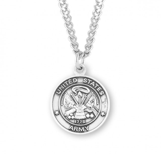 HMH Religious Army Sterling Silver St Christopher Medal Necklace