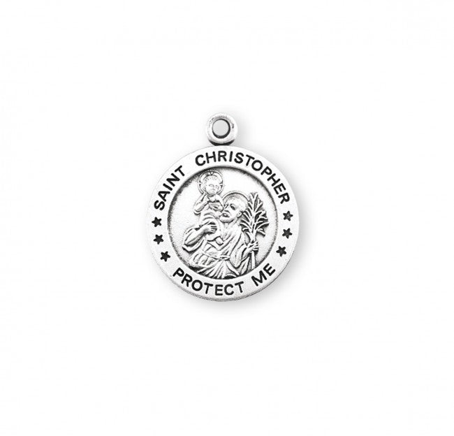 HMH Religious Army Sterling Silver St Christopher Medal Necklace