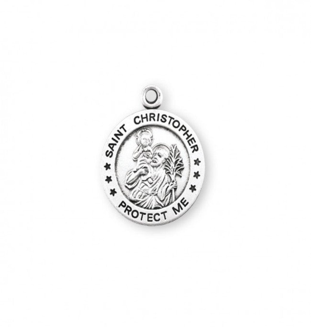 HMH Religious Coast Guard Sterling Silver St Christopher Medal Necklace