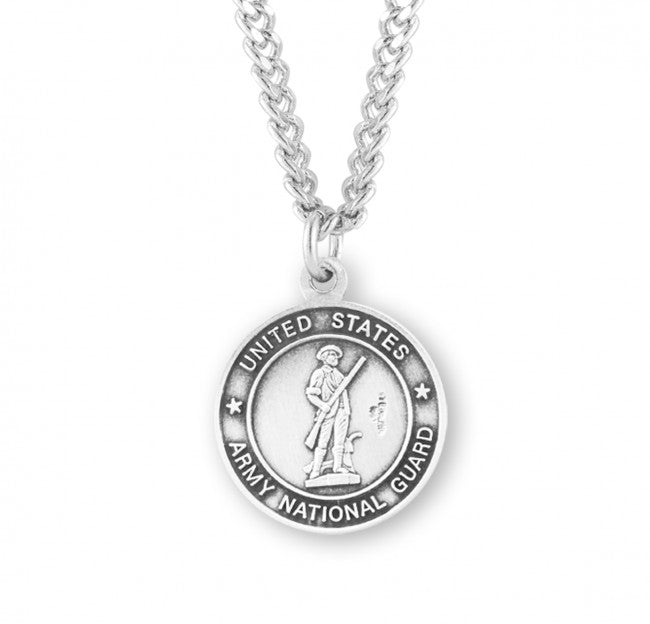 HMH Religious National Guard Sterling Silver St Christopher Medal Necklace