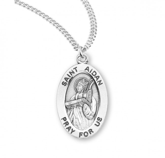 HMH Religious St Agatha Oval Sterling Silver Medal Necklace