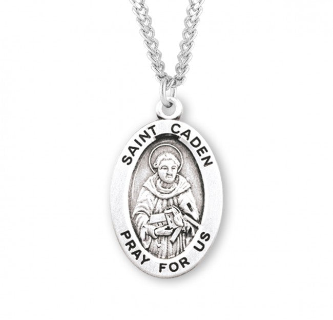 HMH Religious St Brigid of Ireland Oval Sterling Silver Medal Necklace