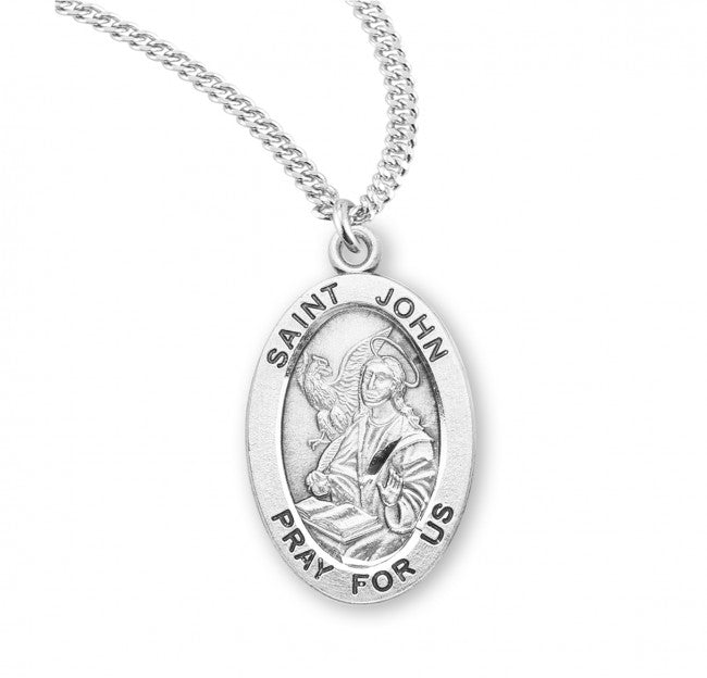 HMH Religious St John the Evangelist Sterling Silver Medal Necklace