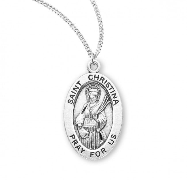 Saint Christina of Bolsena oval medal-pendant