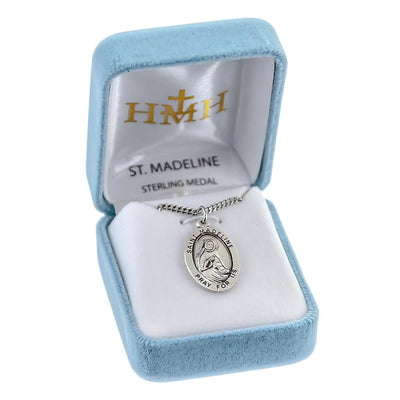 St. Madeline Sophie Barat sterling silver oval medal with a nun's habit in gift box, HMH Religious