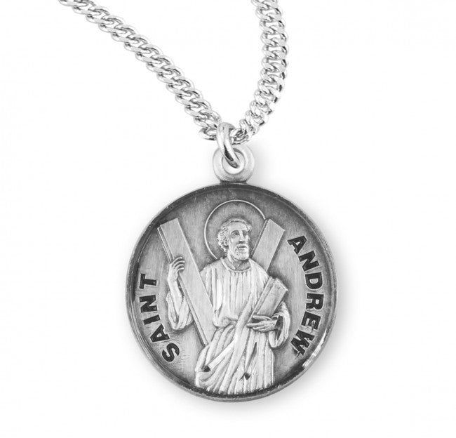 HMH Religious St Andrew Round Sterling Silver Medal