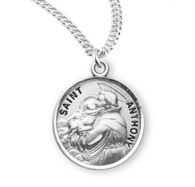 HMH Religious St Anthony of Padua Round Sterling Silver Medal