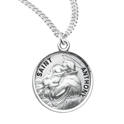 St. Anthony sterling silver medal with 20" Chain, HMH Religious