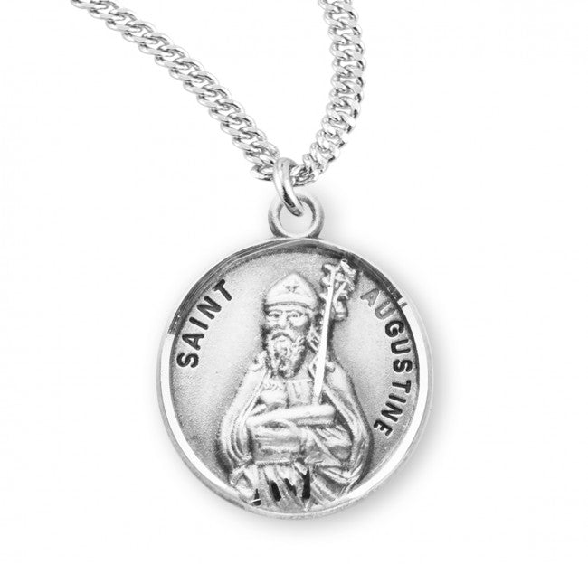 HMH Religious St Augustine of Hippo Round Sterling Silver Medal