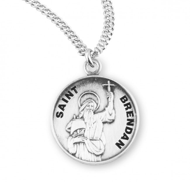 HMH Religious St Brendan the Navigator Round Sterling Silver Medal