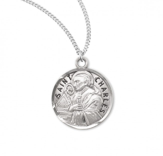 HMH Religious St Charles Round Sterling Silver Medal