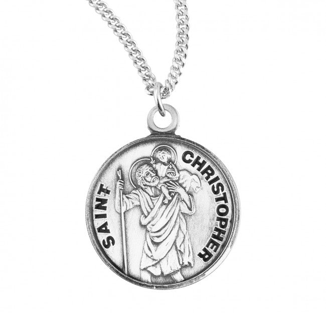 HMH Religious St Christopher Round Sterling Silver Medal