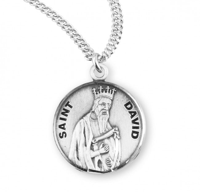 HMH Religious St David Round Sterling Silver Medal