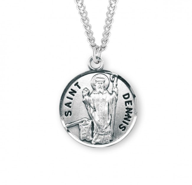 HMH Religious St Dennis Round Sterling Silver Medal