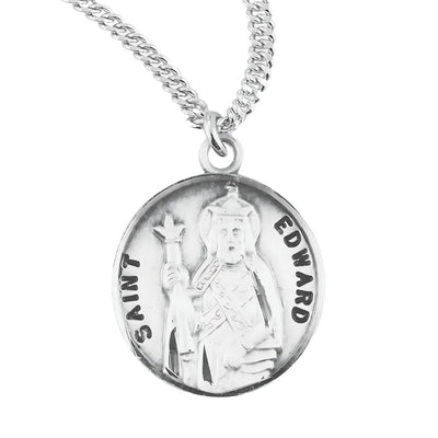 St. Edward sterling silver medal with 20" Chain, HMH Religious