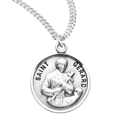 St. Gerard Majella sterling silver medal with 20" Chain, HMH Religious