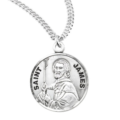 St. James sterling silver medal with 20" Chain, HMH Religious