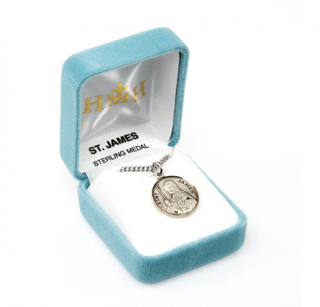 HMH Religious St James Round Sterling Silver Medal