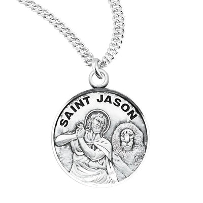 St. Jason sterling silver medal with 20" Chain, HMH Religious