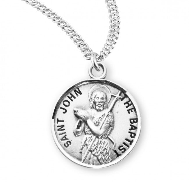 HMH Religious St John the Baptist Round Sterling Silver Medal