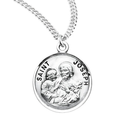 St. Joseph sterling silver medal with 20" Chain, HMH Religious