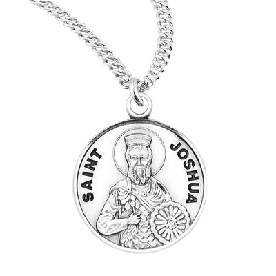 St. Joshua sterling silver medal with 20" Chain, HMH Religious