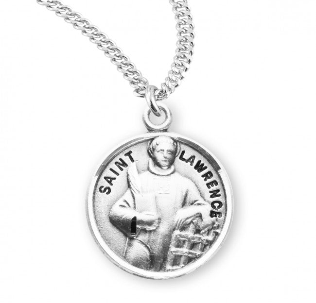 HMH Religious St Lawrence Round Sterling Silver Medal